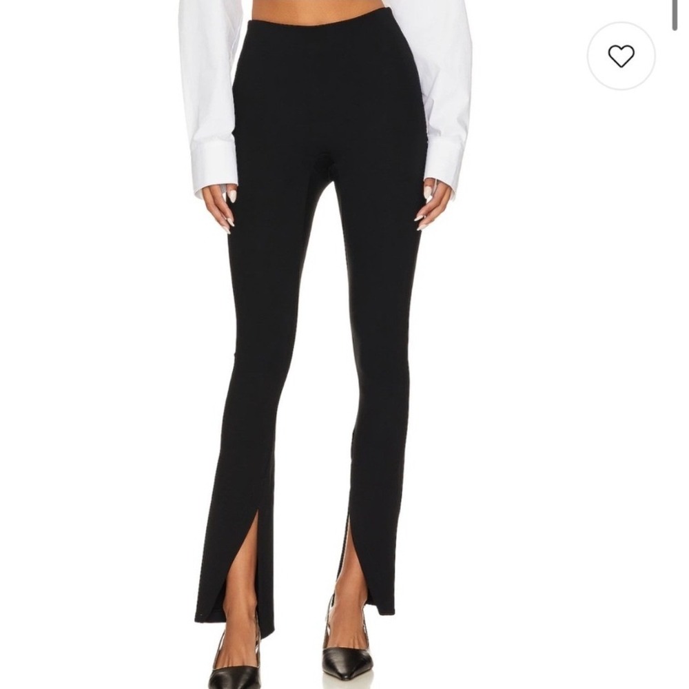 Spanx Perfect Front Slit Leggings Women's Small Petite SP Black